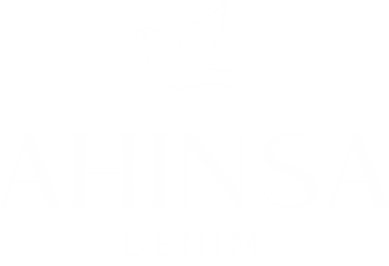 Ahinsa Denim White Logo